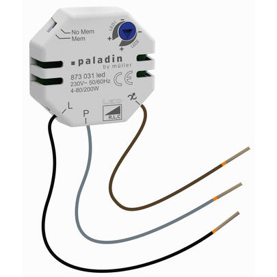 LED-Einbau-Tastdimmer, 4 - 100 (200)W, Anschluss OHNE Neutralleiter