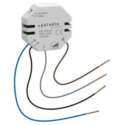 Einbau-Tastdimmer,  15 - 400W, Phasenan- und abschnitt