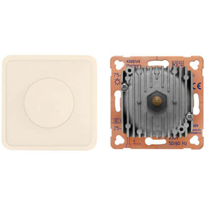 Druck-/Wechsel-Komplett- Dimmer, 20 - 800VA und 75 - 1000W, wei