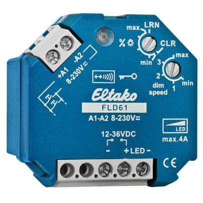 Funk-PWM-Dimmempfnger,  FLD61, 1 Kanal, fr Einbau in UP-Dose