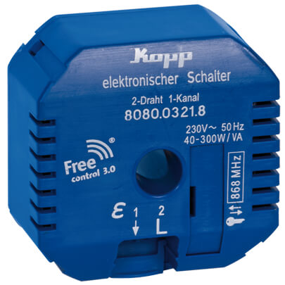 Funk-UP-Empfnger, FREE CONTROL 3.0, Schalter, 1-Kanal, 2-Draht, 40-300W