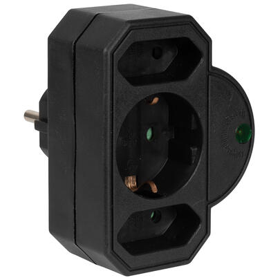 berspannungsschutz- Adapter, mit Kontrolllampe, schwarz