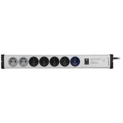 Steckdosenleiste, 7-fach, MASTER-SLAVE PRO, 3 x 1,5, 1,5 m, grau/schwarz, mit Schalter