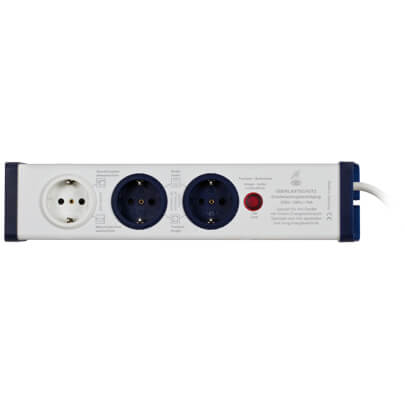 Energieverteiler- Steckdosenleiste,3-fach, 3 x 1,5, 1,5 m, wei/blau