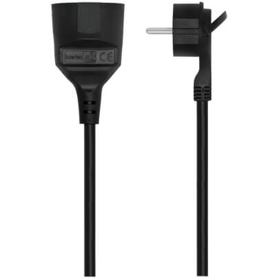 Schutzkontakt-Verlngerung, H05 VV-F 3G1,5, mit sehr flachem Winkelstecker