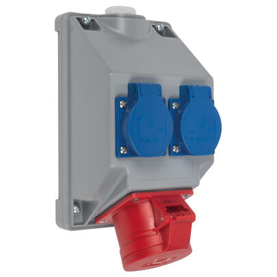 CEE-Wandsteckdose, COMBO-POL2, 5-polig, 400V, mit Schraubklemmen