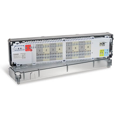 Regelleiste, KL08RF, zur Verbindung von max. 8 Thermostaten (Zonen) mit bis zu 32 Stellantrieben