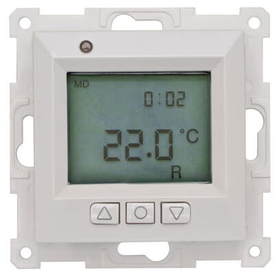 Raumthermostat, elektronisch, digital, Zentralplatte 55 x 55 mm, H 20, reinwei