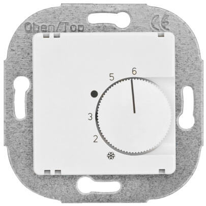 Kombi-Raumthermostat, 10A (4A), +5 bis +30, Zentralplatte 50 x 50 mm, reinwei