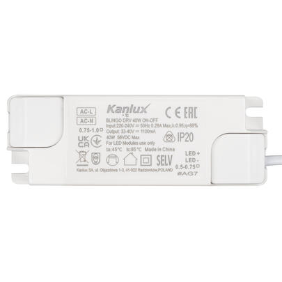 LED-Netzteil, nicht dimmbar, 1.100 mA,  40W, f�r Einlege-Panel 1.195 x 295