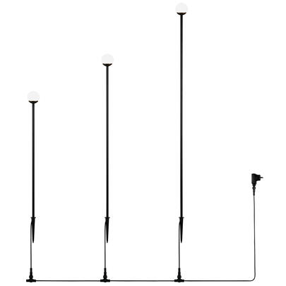 Gartenstecker, 3er-Set, Edelstahl schwarz matt