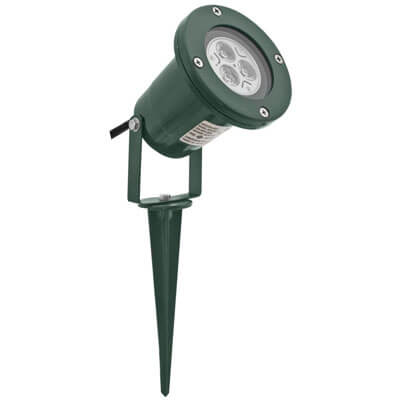 Auenstrahler  mit Erdspie, 1 x GU10/5W, inkl. LED/GU10/5W, 2,5 m Zul. H05RN-F