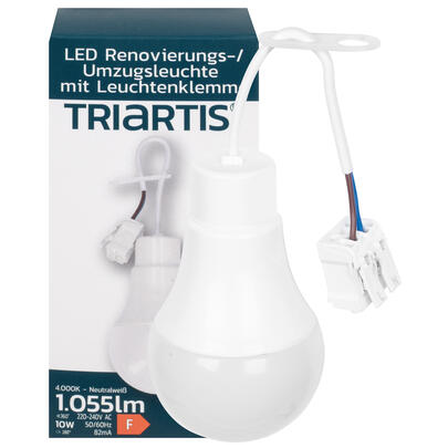 LED-Baulicht, LED/10W (75W),  1.055 lm,  4000K, opal/wei