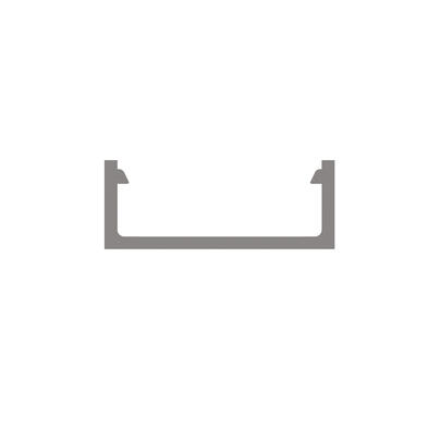 U-Profil aus Aluminium eloxiert, fr Strips bis B 13 mm, B 15, H 6, L 2.000