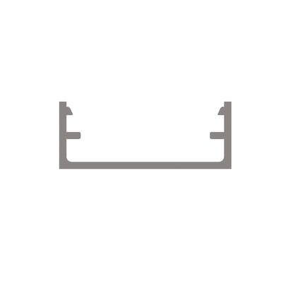 U-Profil aus Aluminium eloxiert, fr Strips bis B 16 mm, B 20, H 8, L 2.000