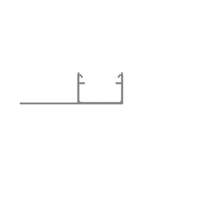 U-Profil aus Aluminium eloxiert, mit einem Flgel, fr Strips bis B 16 mm, B 22,24 + Kragen-B 27,9, H 13,29, L 2.000