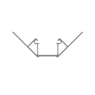Eck-Profil aus Aluminium eloxiert, mit zwei Flgeln, fr Strips bis B 15 mm, B 18,15 + Kragen-B je 30,91, H 10,18, L 2.000
