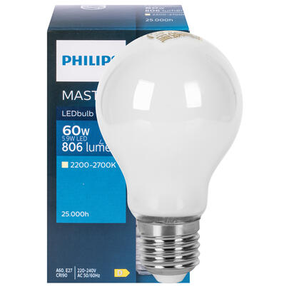 LED-Lampe, MASTER LEDBULB, DimTone, AGL-Form, matt, E27, 2700 bis 2200K