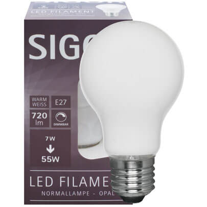 LED-Filament-Lampe,  AGL-Form, opal, E27