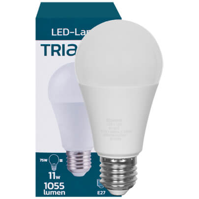 LED-Lampe, AGL-Form, matt, E27/11W (75W), 1.055 lm, 2700K