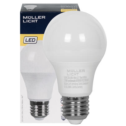 LED-Lampe, AGL-Form, E27/8,5W (60W), opal, 806 lm, 2700K, 