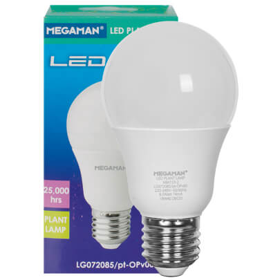 LED-Pflanzenlampe, CLASSIC, AGL-Form, matt, E27/8,5W
