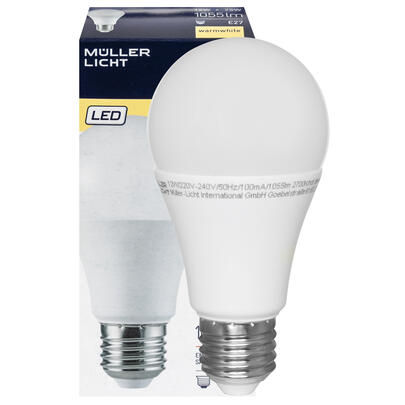LED-Lampe, AGL-Form, E27/10,5W, 1055 lm, matt, 2700K