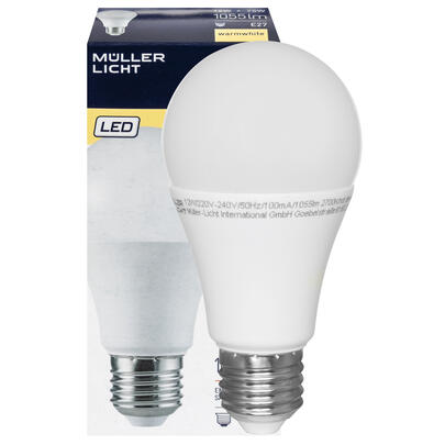 LED-Lampe, AGL-Form, matt, E27/10,5W, 1.055 lm, 2700K