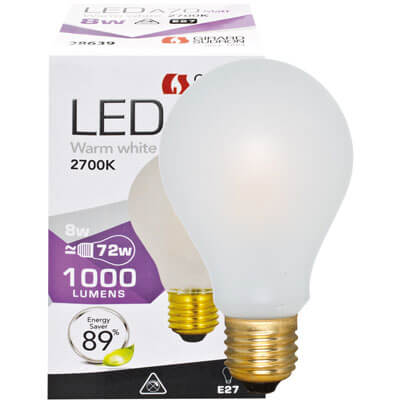 LED-Fadenlampe, AGL-Form, E27/8W, matt, 1000 lm, 2700K, L 118,  70