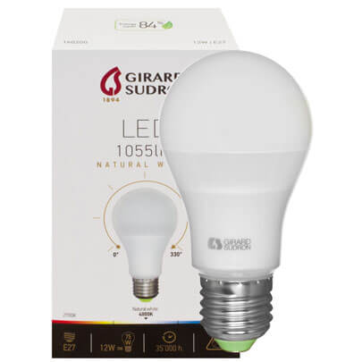LED-Lampe, AGL-Form, E27/12W, opal matt, 1050 lm, 4000K, L 123,  65