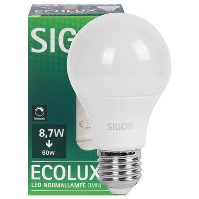 LED-Lampe, ECOLUX, AGL-Form E27, 2700K