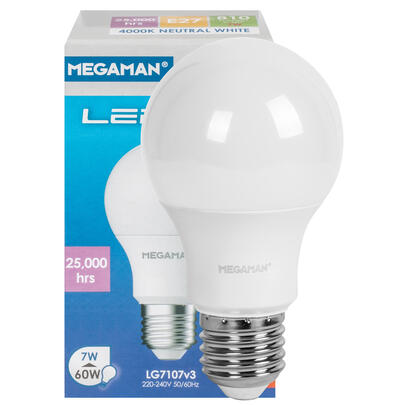 LED-Lampe, CLASSIC AGL-Form, opal, E27/7W, 810 lm, bis +60 C