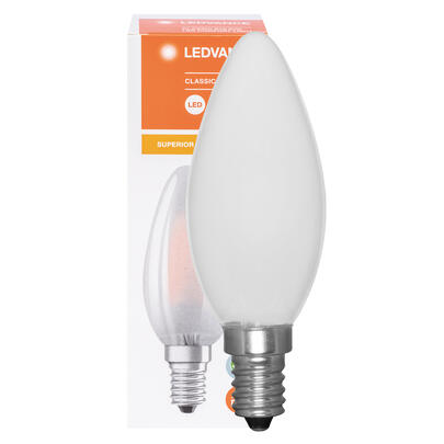 LED-Filament-Lampe, SUPERIOR CLASSIC B, Kerzen-Form, matt, E14/3,4W (40W), 470 lm, 2700K