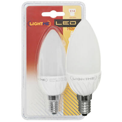 LED-Lampe, Kerze, E14/3W, matt, 250 lm, 2700K, L 106,  37