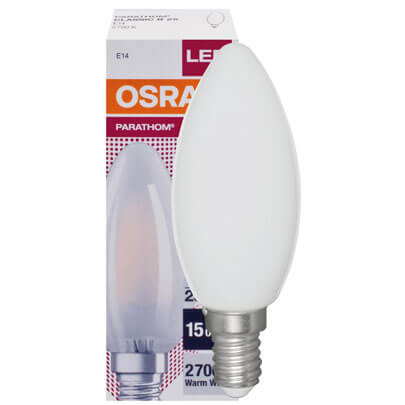 LED-Filament-Lampe,  RETROFIT CLASSIC B, Kerzen-Form, matt, E14, 2700K
