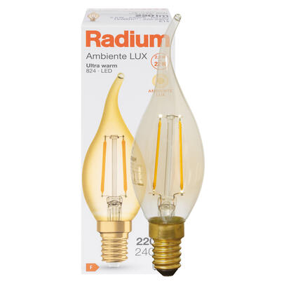 LED-Filament-Lampe, AMBIENTE LUX, Kerzen-Form, gold, E14/2,5W (22W), 220 lm, 2400K