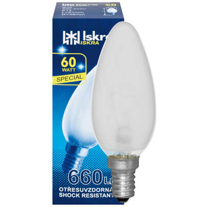 Kerzenlampe, E14/60W, matt