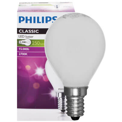 LED-Filament-Lampe, CorePro LEDluster, Tropfen-Form, matt, E14, 2700K