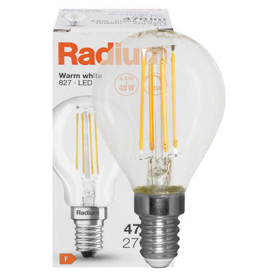 LED-Filament-Lampe, RALED STAR DROP, Tropfen-Form, klar, E14/4,8W, 470 lm, 2700K