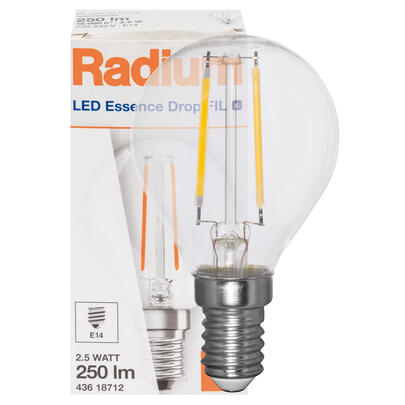 LED-Filament-Lampe, RALED ESSENCE DROP, Tropfen-Form, klar, E14, 2700K