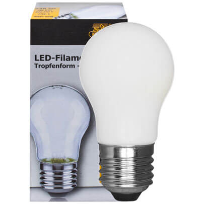 LED-Filament-Lampe,  Tropfen-Form, matt,  E27