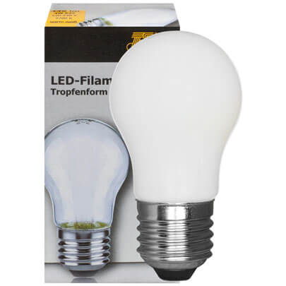 LED-Filament-Lampe,  Tropfen-Form, matt,  E27/4W (40W), 446 lm, 2700K 