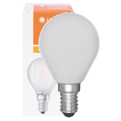LED-Filament-Lampe, SUPERIOR CLASSIC P, Tropfen-Form, matt, E14/3,4W (40W), 470 lm, 2700K