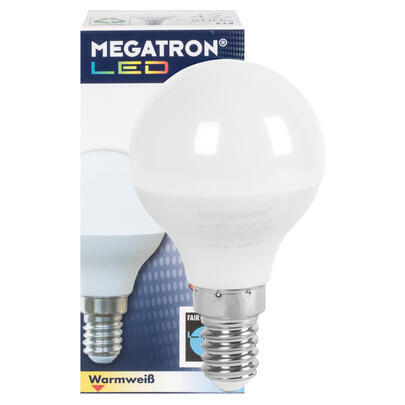 LED-Lampe, Tropfen-Form, opal, E14, AC/DC Notlicht tauglich
