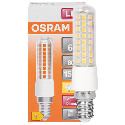 LED-Lampe, LED SPEZIAL T SLIM DIM, Rhren-Form, klar, E14/7W (60W), 806 lm, 2700K