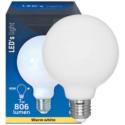 LED-Globelampe, opal, E27, 2700K