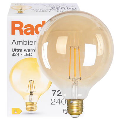 LED-Filament-Lampe, AMBIENTE LUX, Globe-Form, gold, E27/6,5W (52W), 720 lm, 2400K