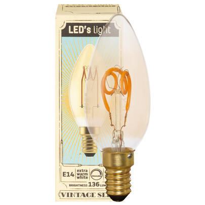 Spiral-LED-Lampe, Kerzen-Form,  E14/2,5W, gold getnt,  136 lm, L 97,  35
