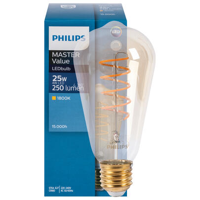 LED-Filament-Lampe, MASTER Value, VINTAGE, Edison-Form, gold, E27/4W, 250 lm