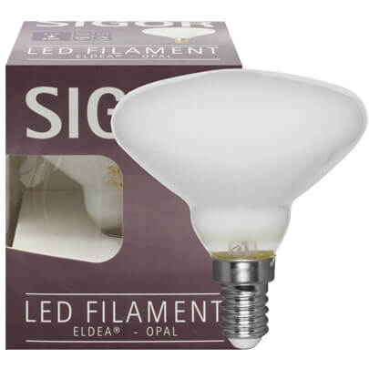 LED-Filament-Lampe,  ELDEA-Form, opal, 2,5W, 200 lm, 2700K, E14